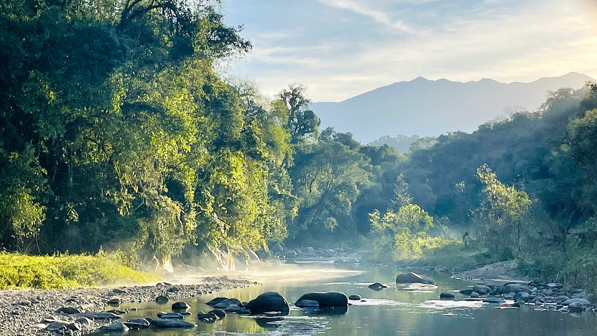 Aerial view of La Falda at sunset